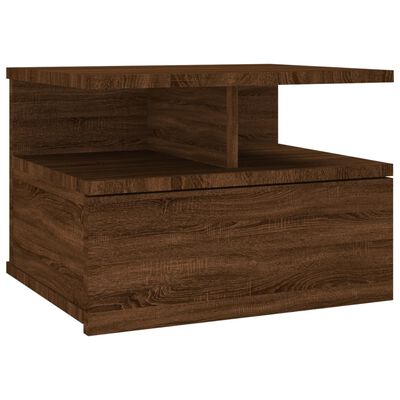 vidaXL Table de chevet flottante Chêne marron Bois d’ingénierie