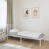 vidaXL Cadre de lit m&eacute;tal sans matelas avec t&ecirc;te de lit blanc 75x190cm