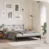 vidaXL Cadre de lit m&eacute;tal sans matelas et t&ecirc;te de lit noir 160x200 cm