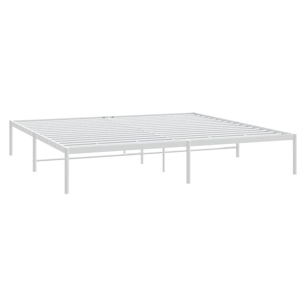 vidaXL Cadre de lit m&eacute;tal sans matelas blanc 180x200 cm