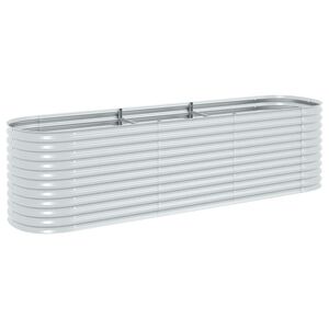 vidaXL Lit sur&eacute;lev&eacute; de jardin 320x80x81 cm Acier galvanis&eacute; Argent&eacute;