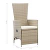 vidaXL Ensemble &agrave; manger de jardin 3 pcs beige