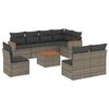 vidaXL Salon de jardin 9 pcs avec coussins gris r&eacute;sine tress&eacute;e