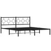 vidaXL Cadre de lit m&eacute;tal sans matelas et t&ecirc;te de lit noir 180x200 cm