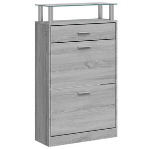 vidaXL Armoire &agrave; chaussures Sonoma gris 63x24x104 cm Bois d'ing&eacute;nierie