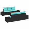 vidaXL Ensemble de canap&eacute; de jardin 7 pc Noir polyrotin