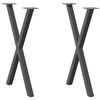 vidaXL Pieds de table &agrave; manger en forme de X, 2 pi&egrave;ces, anthracite, 57 x (72-73) cm, acier