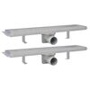 vidaXL Drain de douche lin&eacute;aire 2 pcs 530 x 140 mm Acier inoxydable