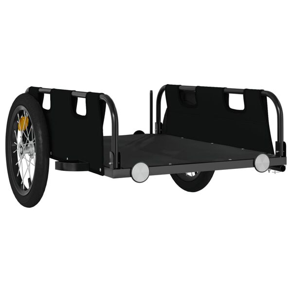 vidaXL Remorque de v&eacute;lo noir tissu oxford et fer