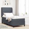 vidaXL Lit &agrave; ressorts avec matelas Gris fonc&eacute; 190 x 90 cm Polyester