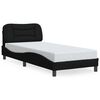 vidaXL Cadre de lit sans matelas Hvar noir 90x200 cm tissu