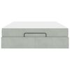 vidaXL Cadre de lit avec matelas avec matelas 2 pcs Gris clair Velours