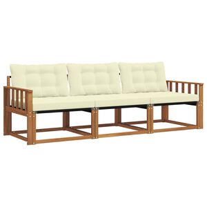 vidaXL Ensemble de canap&eacute;s d'ext&eacute;rieur 3 pc Naturel et Cr&egrave;me