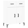 vidaXL Buffet haut Blanc 69,5x34x180 cm Bois d'ing&eacute;nierie
