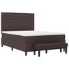 vidaXL Lit &agrave; ressorts avec matelas Marron fonc&eacute; 160 x 200 cm tissu