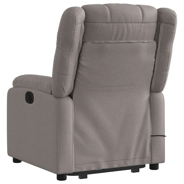vidaXL Fauteuil inclinable de massage &eacute;lectrique Taupe Tissu