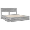 vidaXL Cadre de lit Gris Sonoma 200 x 200 cm Bois Ing&eacute;nierie