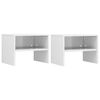 vidaXL Tables de chevet 2pcs Blanc brillant 40x30x30cm Bois ing&eacute;nierie