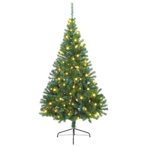 vidaXL Sapin de No&euml;l artificiel pr&eacute;-&eacute;clair&eacute; Vert 180 cm PVC