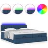 VidaXL Cadre de lit ottoman avec matelas bleu 160x200 cm tissu