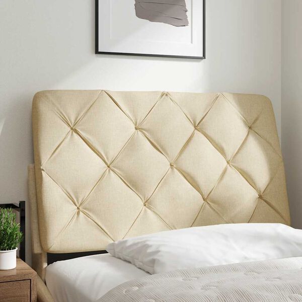vidaXL Coussin de t&ecirc;te de lit cr&egrave;me 80 cm tissu