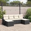 vidaXL Ensemble de salle &agrave; manger pour jardin 6 pcs Noir et Cr&egrave;me