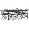 vidaXL Ensemble de meubles d'ext&eacute;rieur 9 pc Anthracite Fer et Acier