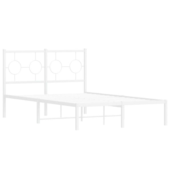 vidaXL Cadre de lit métal sans matelas et tête de lit blanc 120x190 cm