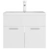 vidaXL Armoire d'&eacute;vier avec lavabo int&eacute;gr&eacute; Blanc Agglom&eacute;r&eacute;