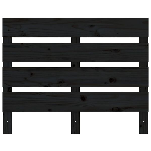 vidaXL T&ecirc;te de lit Noir 75x3x80 cm Bois massif de pin