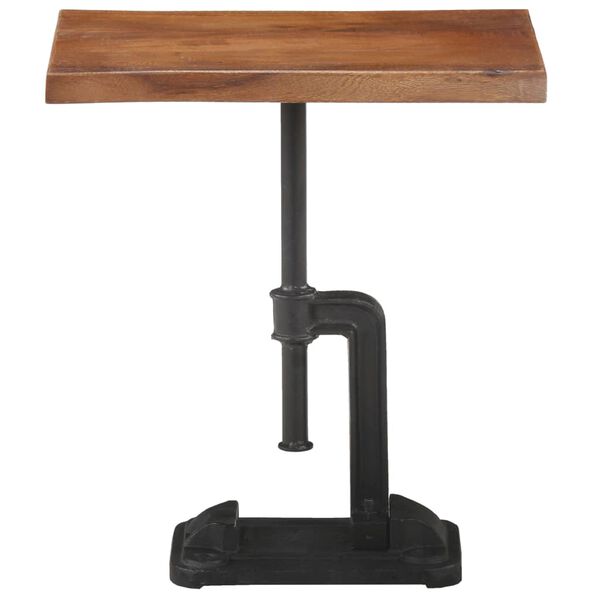 vidaXL Table d'appoint Marron 45x35x49cm Bois d'acacia massif et fonte