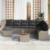 vidaXL Ensemble de canap&eacute; de jardin avec stockage 9 pcs Gris polyrotin