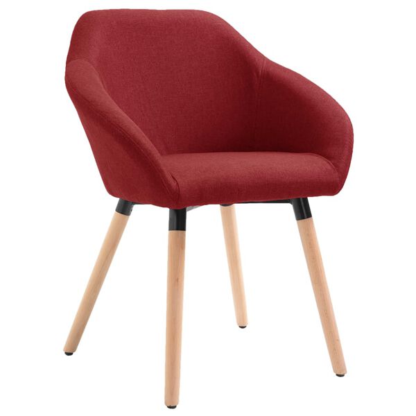 vidaXL Chaises &agrave; manger lot de 4 rouge bordeaux tissu