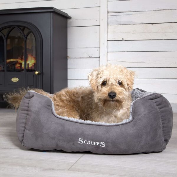Scruffs Lit &agrave; bo&icirc;te pour chien Cosy Gris S