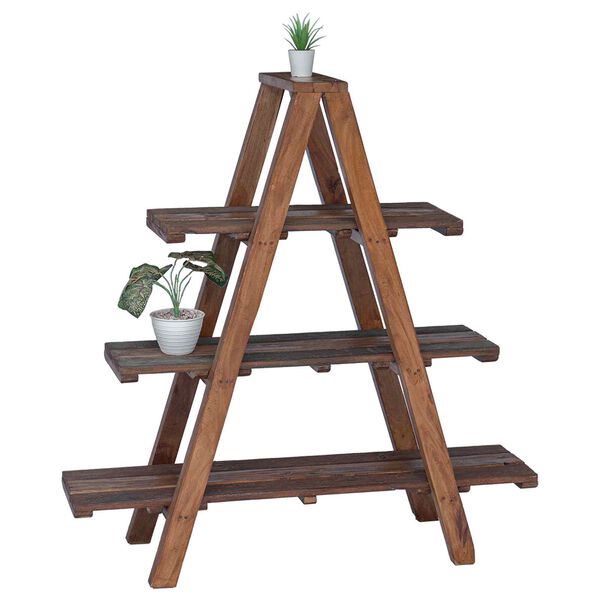 vidaXL &Eacute;tag&egrave;re pliante Marron 79.5 x 35 x 112 cm Bois Recycl&eacute; Solide