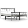 vidaXL Cadre de lit m&eacute;tal sans matelas avec pied de lit noir 140x200cm
