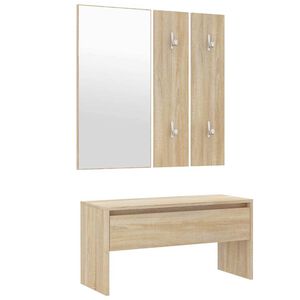 vidaXL Ensemble de meubles de couloir Ch&ecirc;ne Sonoma Bois d'ing&eacute;nierie