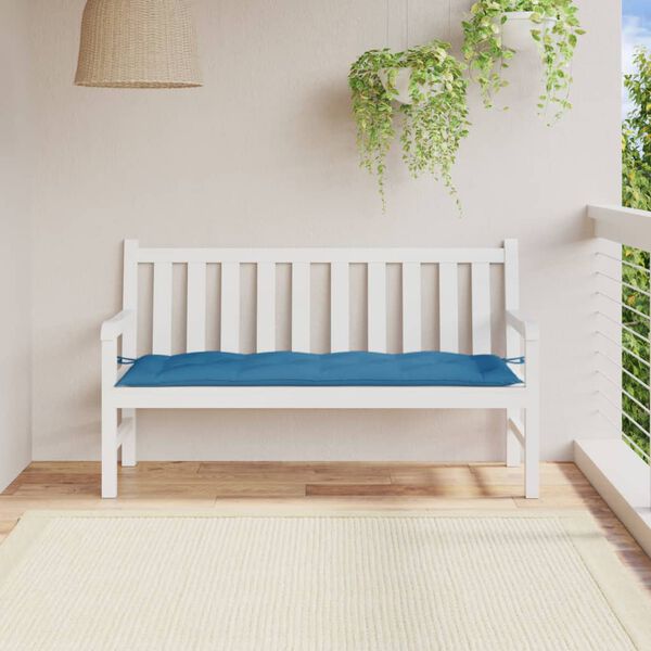 vidaXL Coussin de banc de jardin bleu mélangé 150x50x7 cm tissu