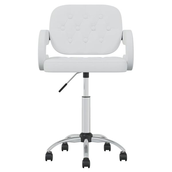 vidaXL Chaise pivotante de salle &agrave; manger Blanc Similicuir