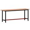 vidaXL &Eacute;tabli 200x55x81,5 cm bois massif de h&ecirc;tre et m&eacute;tal
