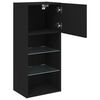 vidaXL Meuble TV avec lumi&egrave;res LED noir 40,5x30x90 cm