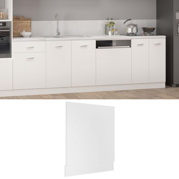 vidaXL Panneau de lave-vaisselle "Lyon" Blanc 59,5 x 3 x 67 cm Bois d'ingénierie