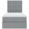 vidaXL Lit avec rangement et LED Gris clair 90 x 190 cm Polyester
