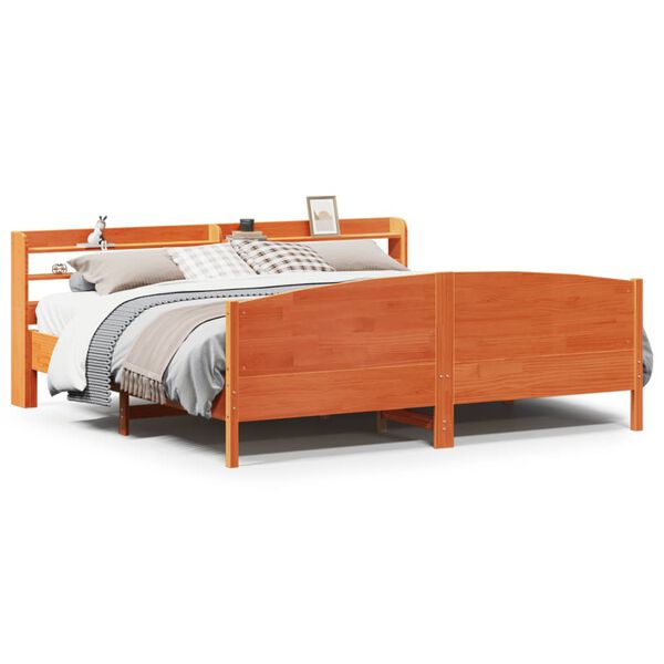 vidaXL Cadre de lit sans matelas cire marron 180x200cm bois pin massif