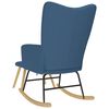vidaXL Chaise &agrave; bascule avec repose-pied Bleu Tissu