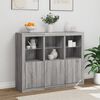 vidaXL Buffets avec lumi&egrave;res LED 3 pcs sonoma gris bois d'ing&eacute;nierie