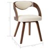 vidaXL Chaises &agrave; manger lot de 6 cr&egrave;me bois courb&eacute; et similicuir