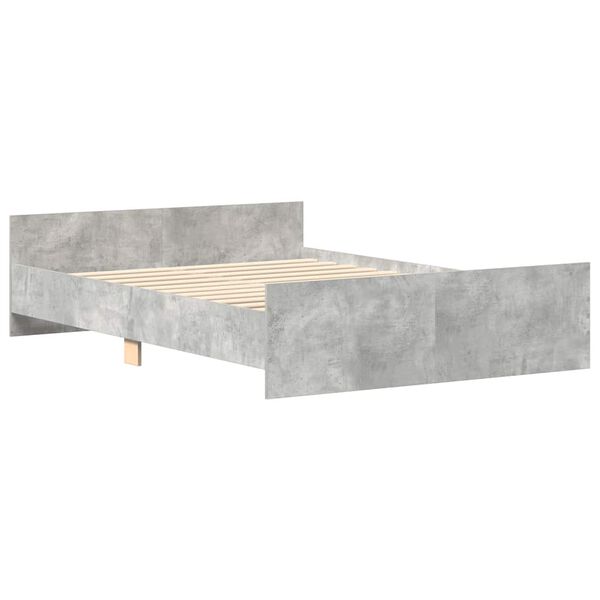 vidaXL Cadre de lit sans matelas gris b&eacute;ton 120x200 cm