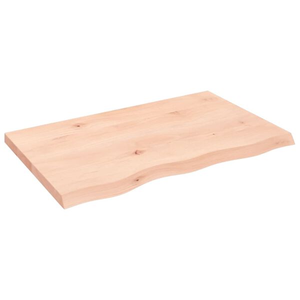 vidaXL Dessus de table 80x50x(2-4) cm bois de ch&ecirc;ne massif non trait&eacute;
