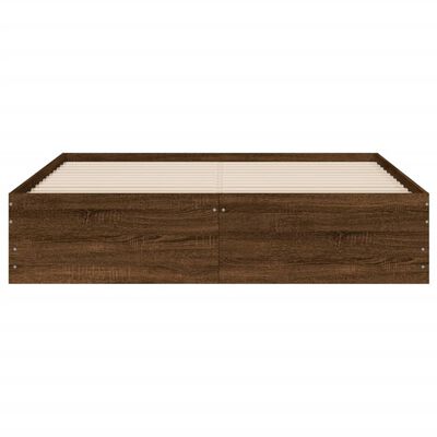 vidaXL Cadre de lit avec tiroirs sans matelas chêne marron 150x200 cm